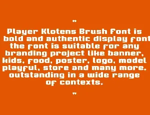 Player Klotens Brush font