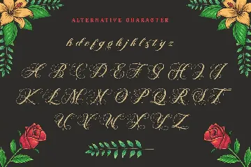 Marchell Font+ Bonus Vector Flowers