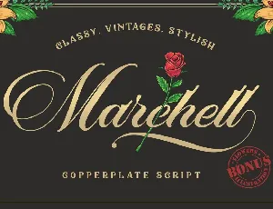 Marchell Font+ Bonus Vector Flowers