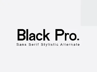 Black Pro Family Sans Serif Font