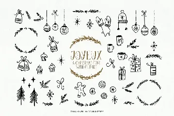 Joyeux Christmas font & clipart