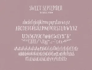 Sweet September script serif with clipart font