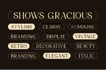 Shows Gracious font