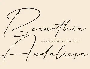 Bernathia Andalissa A Stylish Signature Font