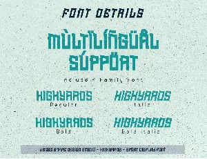 Highyards - Sport Font