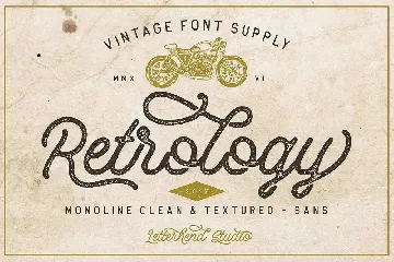 Retrology - a retro monoline script font