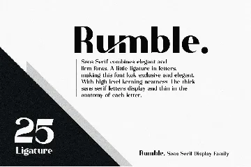 Rumble//Elegant Sans Serif font