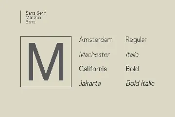 Marthin Modern Sans Serif Display Font Family