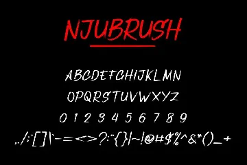 Njubrush Fonts