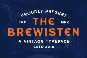 Brewisten Vintage Font + Extras Badges Logo