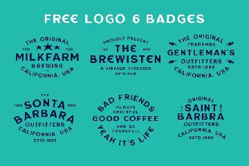 Brewisten Vintage Font + Extras Badges Logo