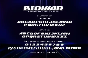 Biowar - Futuristic Display font