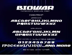 Biowar - Futuristic Display font