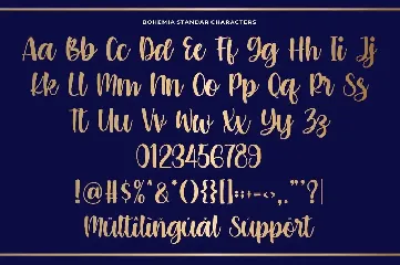 Bohemia a Script with Swash font