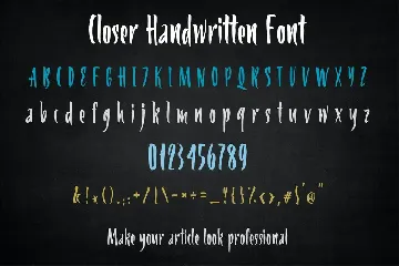 Closer Handwritten Font