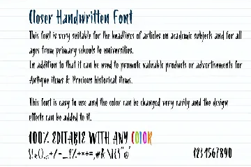 Closer Handwritten Font