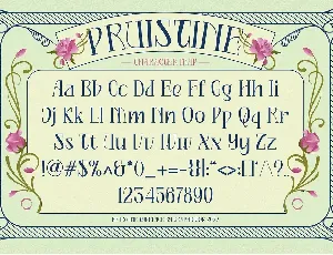 Pruistine Art Nouveau Display Typeface font