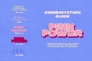 Pink Power - 3D Layered Font