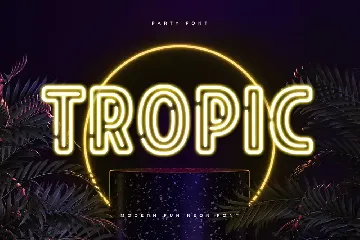 Party - Modern Fun Neon Font