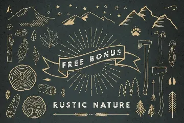 Timber Hitch Font + Bonus Nature Elements