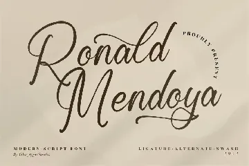 Ronald Mendoya Modern Script Font