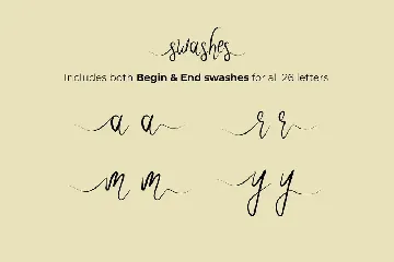 Roselind Handwritten Font with Swashes & Ornaments