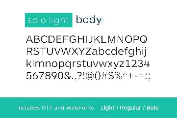 SOLO - Authentic Sans-Serif Typeface + WebFonts