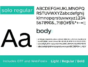 SOLO - Authentic Sans-Serif Typeface + WebFonts