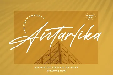 Antarlika Monoline Signature Font