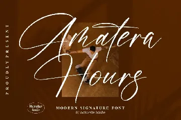 Amatera Hours Modern Signature Font