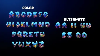 Coral Reef Colorful Decorative Font