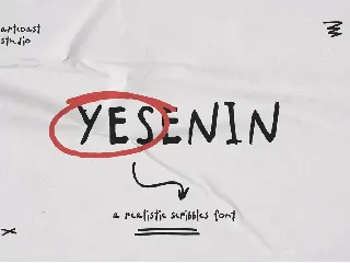 SA Yesenin Realistic Scribbles Font