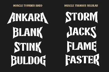 Muscle Thunder Logotype Font