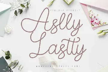 Aslly Lastty - Monoline Script font