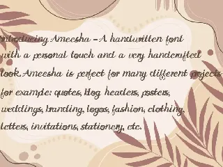 Ameesha Script Font