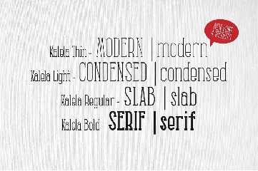 Kalela Slab  Condensed Slab Serif font