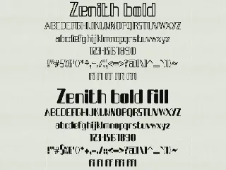 Zenith typeface font