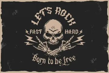 Old Biker. Gothic style vintage label font.