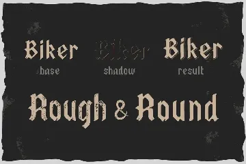 Old Biker. Gothic style vintage label font.