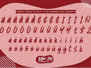 Bitter Kiss - Lovely Handwritten  Font