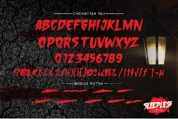 Sleepless - hand drawn Horror Brush font