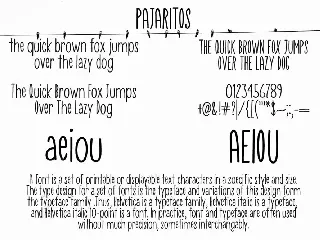 Pajaritos Handwritten Font