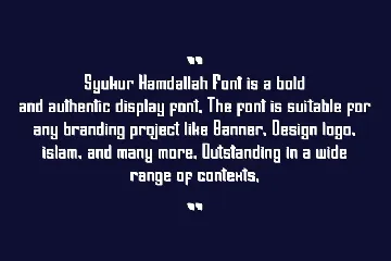 Syukur Hamdallah font