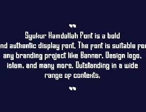 Syukur Hamdallah font