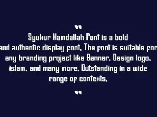 Syukur Hamdallah font