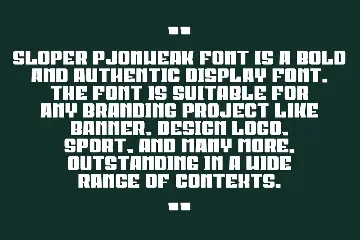 Sloper Pjonweak font